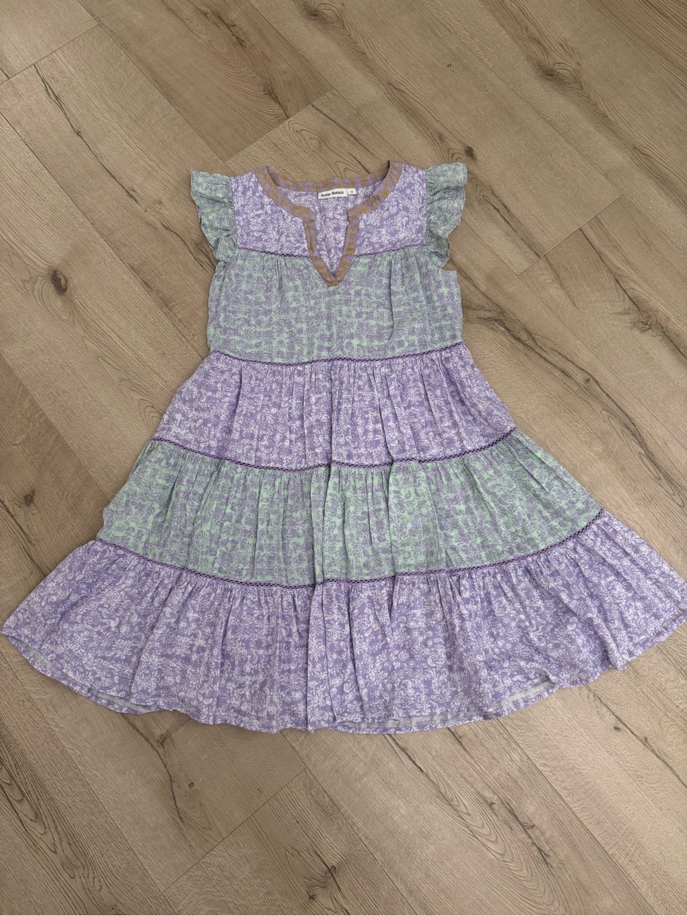 Roller Rabbit Lavender and Mint Tiered Floral Dress